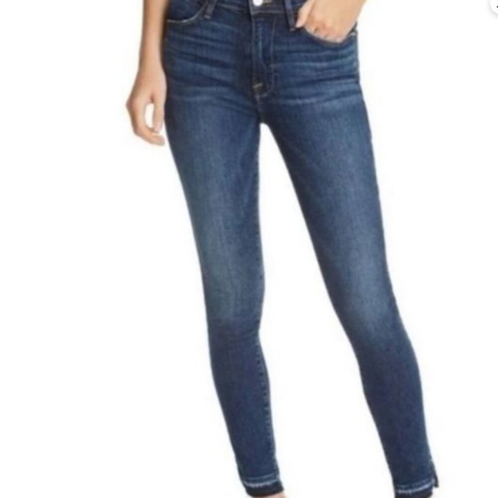 2/$30 Michael Kors Izzy Skinny Raw Hem Medium Wash Mid Rise Jeans Size 6 #1918